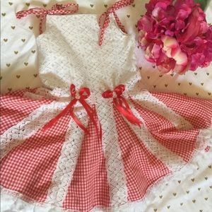 Girl’s Red Lace Gingham Dress (size 5)